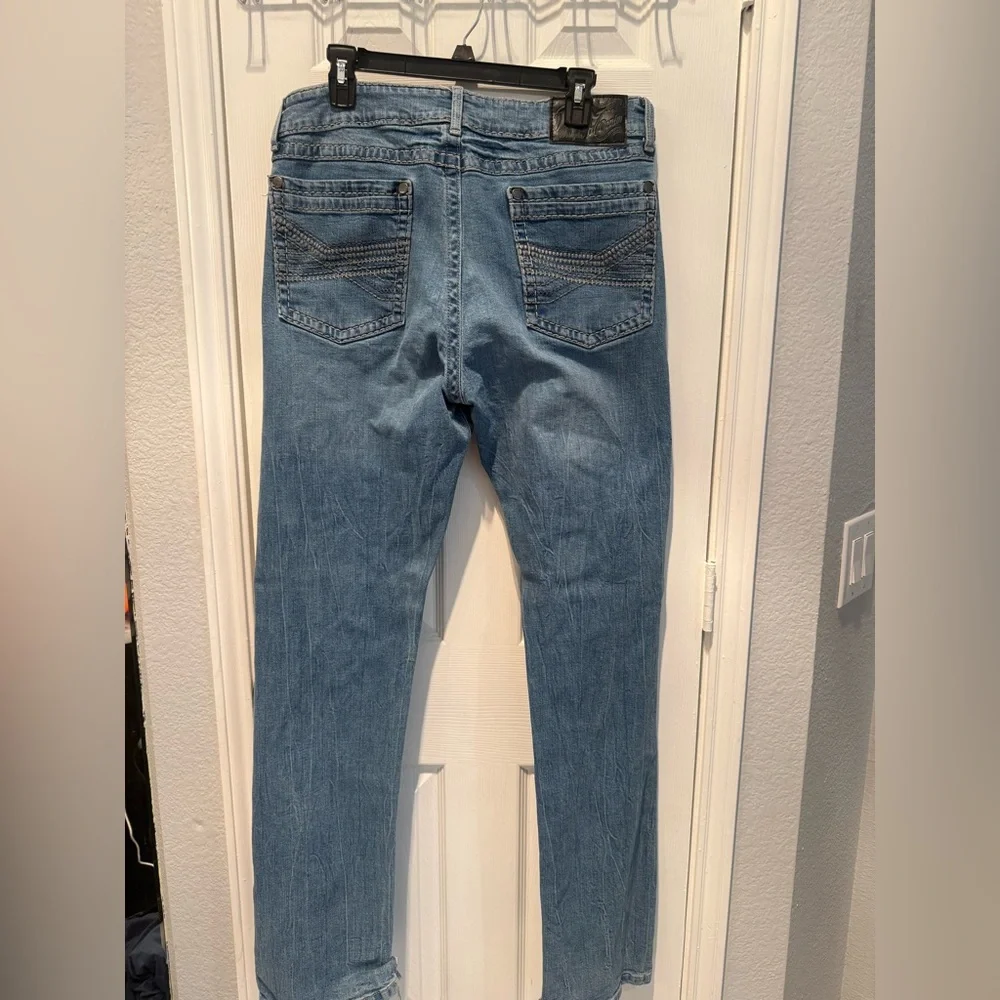 💙👉🔥Men’s Wrangler Rock 47 Slim Straight Jeans | Light Wash Denim 34x36